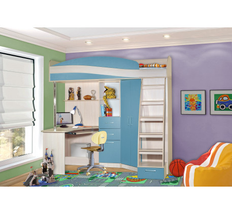 Детская комната Симба: шкаф, стол, полка, пенал